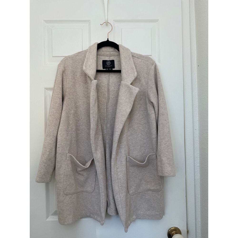 BoomBoom Jeans Women’s Knit Open Front Blazer Cardigan M Beige/Taupe